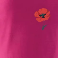 Vlčí mák kreslený na prsu