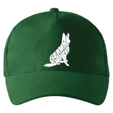 Německý ovčák sedící napis