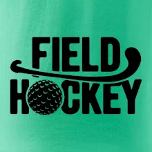 Field hockey míček a nápis