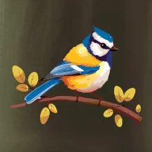 Sýkorka modřinka kreslená