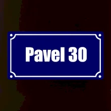 Jméno a věk - uliční cedule - modrá