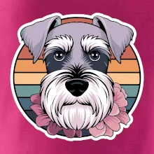 Knírač - fenka a květiny