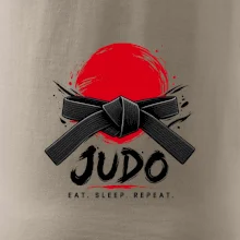 Judo černý pás a červené slunce eat sleep repeat