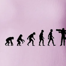 Evoluce dřevorubec - pila a kmen