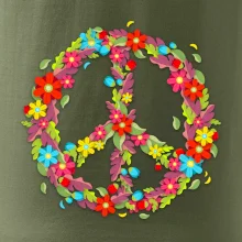 Peace symbol červené květiny