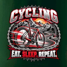 Cyklistické kolo mezi horami eat sleep repeat