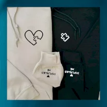 Párova mikina - srdce puzzle doplňuješ mě