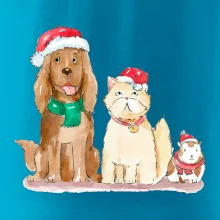 Veselé vánoce - pes, křeček a kočka