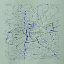 Praha - Mapa s vodními toky