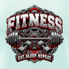 Fitness činka a závaží eat sleep repeat