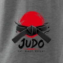 Judo černý pás a červené slunce eat sleep repeat