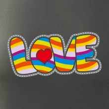 Love nápis duhový