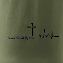 Jesus Saved My Life kříž ekg Jesus Saved My Life kříž ekg
