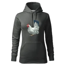 Slepice kreslená bílá