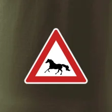 Dopravní značka - Pozor kůň běžící