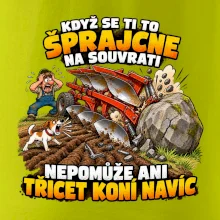 Pluh zaseknutý o balvan na souvrati