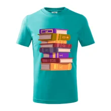 Knihomol stojící knihy