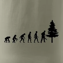 Evoluce dřevorubec - pila a strom