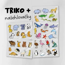Tričko + 42 nažehlovacích zvířátek