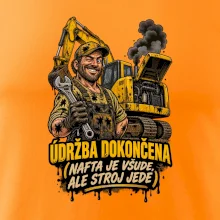 Údržba bagru dokončena nafta je všude
