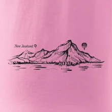 Nový Zéland nápis a hory Aoraki -  Mount Cook