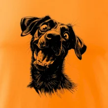 Černobílá karikatura Labrador tmavý