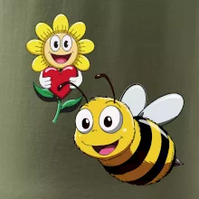 Parové triko - Včela a květina