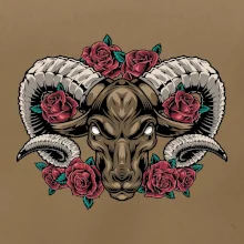 Hlava berana s růžemi