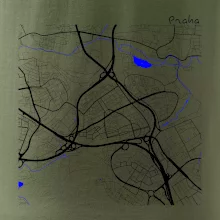 Praha - 14100 mapa s vodními toky