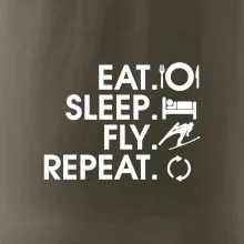 Eat sleep fly repeat - skoky na lyžích