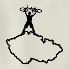 Mapa ČR - cyklista na prsou