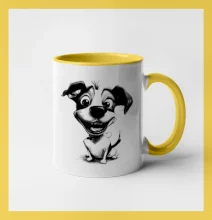 Černobílá karikatura Jack Russell teriér