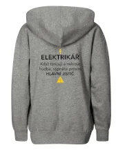 Elektrikář - hlavní jistič - Nápis na zádech