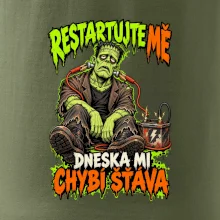 Vybitý Frankenstein s kabely od autobaterie