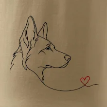 Vlčák a srdce - minimalistická linka