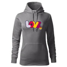 Love nápis s květinou