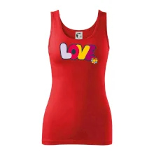 Love nápis s květinou