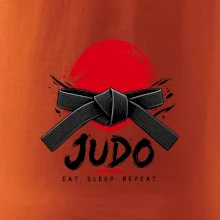 Judo černý pás a červené slunce eat sleep repeat