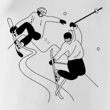 Lyžovaní - kresleny obrázek