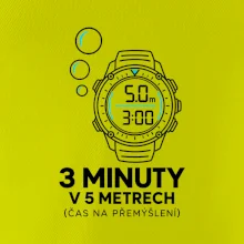 Bezpečnostní zastávka 3 minuty v 5 metrech s potápěčskými hodinkami