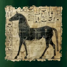 Egyptské hieroglyfy kůň