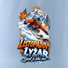 Listopadový lyžař král zasněžených svahů