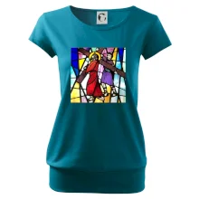 Vitráž - Ježíš a kříž