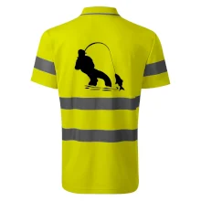 Rybář tahající rybu