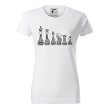 Šachové figurky v řadě - kreslené