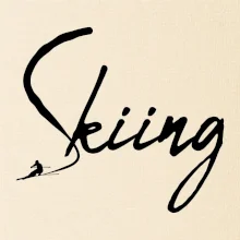 Skiing nápis lyžař