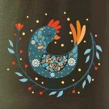 Folklor - slepice s kopretinou