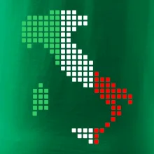 Itálie obrys vlajka