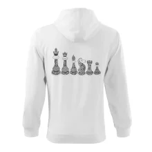 Šachové figurky v řadě - kreslené