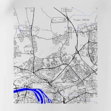 Praha 18200 - Mapa s vodními toky